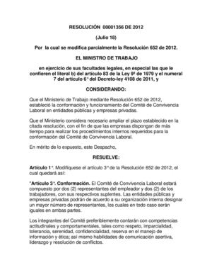 Resolución 1356 de 2012