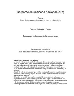 Ensayo Ciencia Y Religion