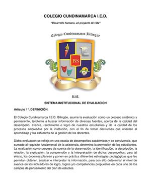 Sistema Institucional de Evaluación
