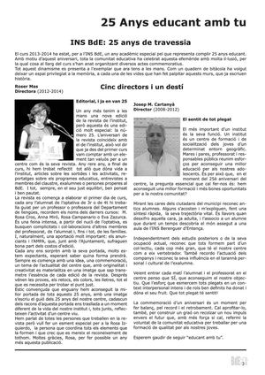 Revista INS Berenguer d'Entença. 25 anys