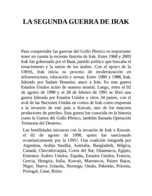 La Segunda Guerra De Irak