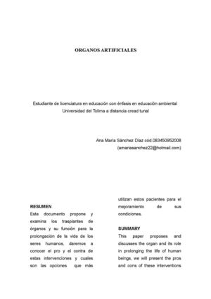 Ensayo Transplante De Organos
