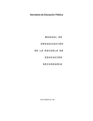 Manual De Organización De La Escuela Secundaria