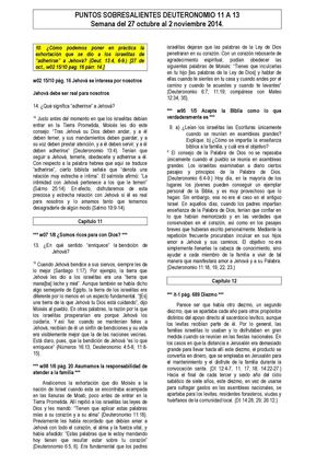 Puntos Sobresalientes Deuteronomio 11 A 13