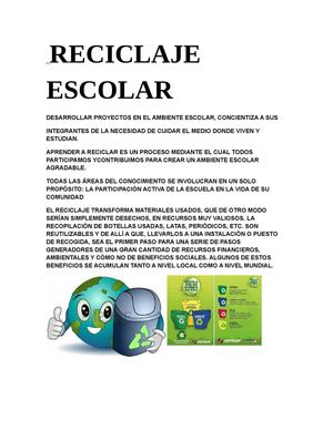 Reciclaje Escolar