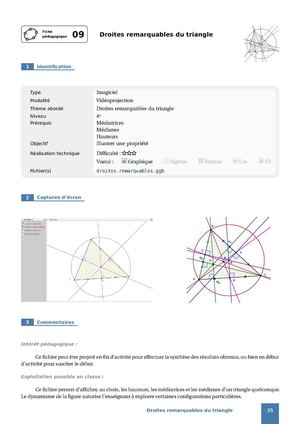 Fiche Pedagogique 09 Droites Remarquables Du Triangle