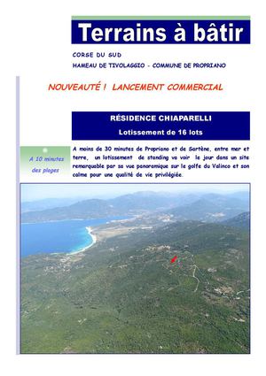 Terrains A Batir A Propriano Corse du Sud