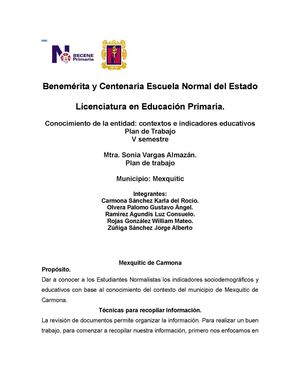 Plan De Trabajo Mexquitic De Carmona  y tamasopo