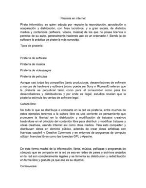 Pirateria En Internet