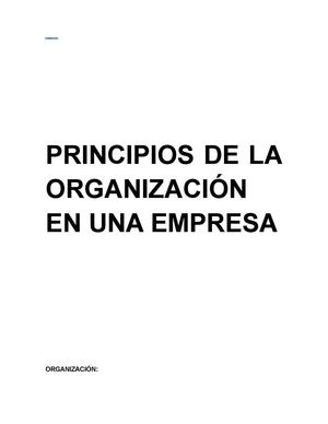 Principios de Organizacion en una empresa
