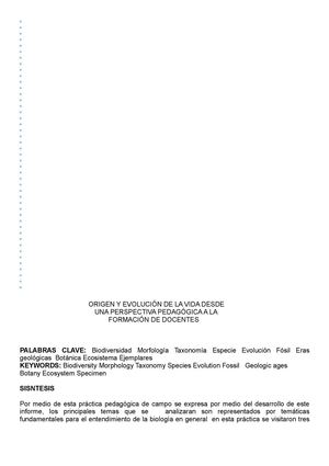 Origen Y Evolución De La Vida Desde