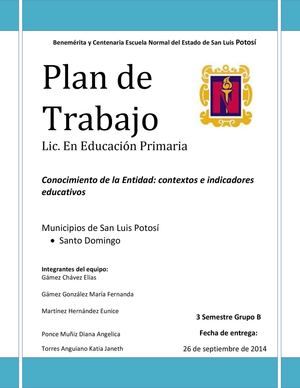 Santo Domingo Plan De Trabajo