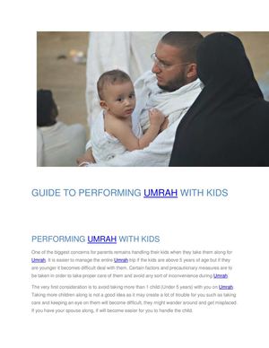 GUIDE TO PERFORMING UMRAH WITH KIDS