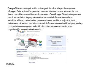 Precentacion01, Google Sites Definicion