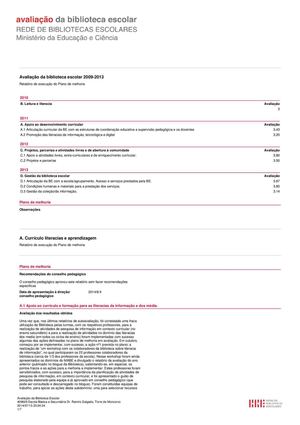 Relatorio De Execução Do Plano De Melhoria 2013 2014