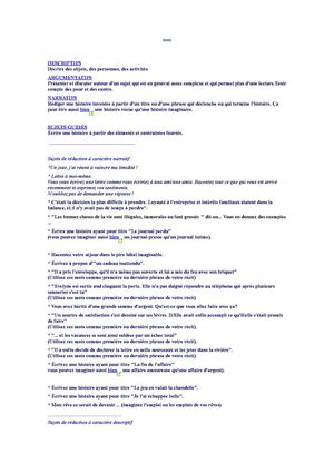 Sujets Expr Or éCr Delf B1 B2