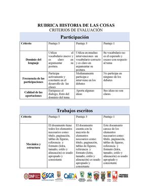 Rubrica De Evaluación