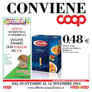 Volantino Coop Adriatica Emilia Dal 30 Ottobre Al 12 Novembre