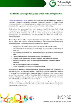 Benefits Of A Knowledge Management System Within An Organization