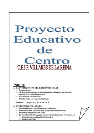 Proyecto Educativo Ceip Villares