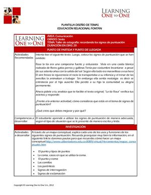Tema Taller De Ortografía Recordando Los Signos De Puntuación