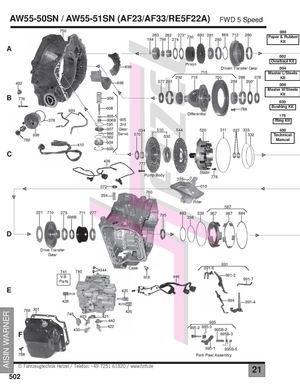 Aw 55 50sn éclaté de boite