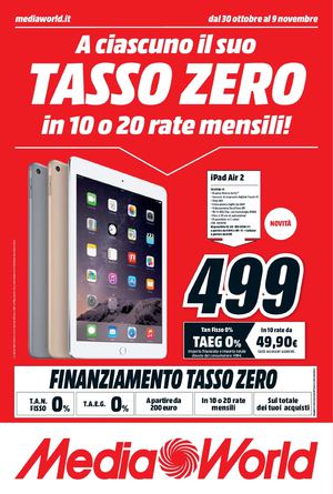 Volantino Mediaworld dal 30 ottobre al 9 novembre 2014