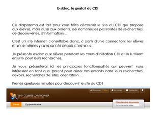 Présentation Esidoc Parents
