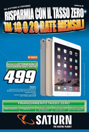 Volantino Saturn dal 30/10 al 9/11/2014