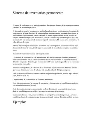 Sistema De Inventarios Permanente