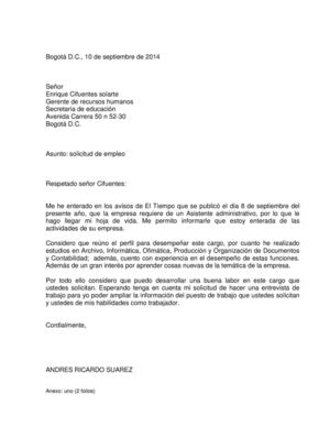 Cartas de presentacion