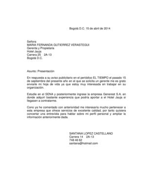 Cartas De Presentaciòn