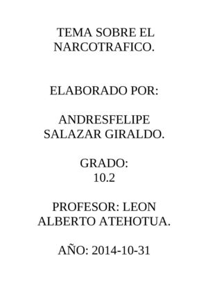 Tema Sobre El Narcotrafico