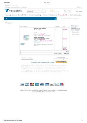 Fi Panier Vistaprint Sit Web Gratis