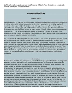 La Filosofía Moderna