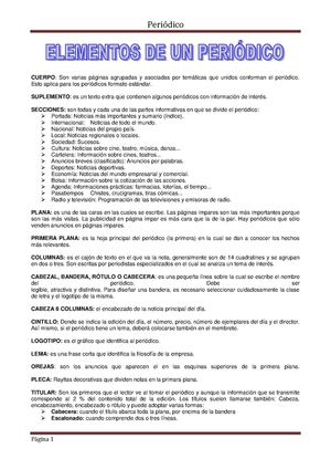 ELEMENTOS DE UN PERIÓDICO