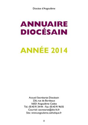 Annuaire Eglise Angouleme 2014