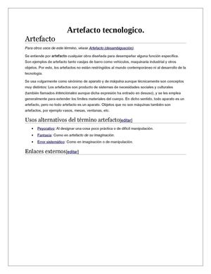 Artefacto Tecnologico
