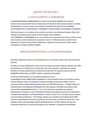 La Evolucion Humana
