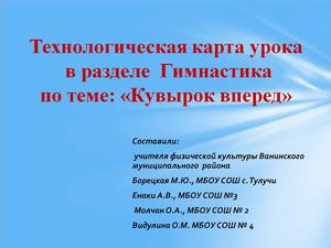 Технологическая карта урока1