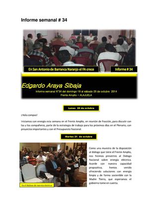 Informe del 19-25 de Octubre del Diputado Edgardo Araya Sibaja