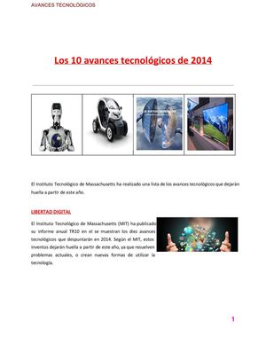Avances Tecnológicos 2014