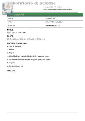 Scheda Laboratorio Archimede
