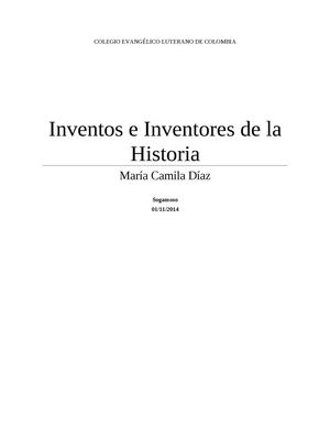 Inventos E Inventores De La Historia