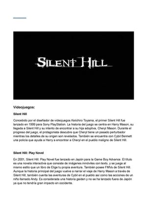 Videojuego: Silent Hill