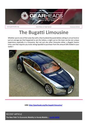 The Bugatti Limousine 1