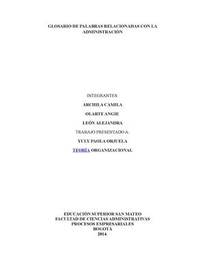 Glosario Teoría Organizacional