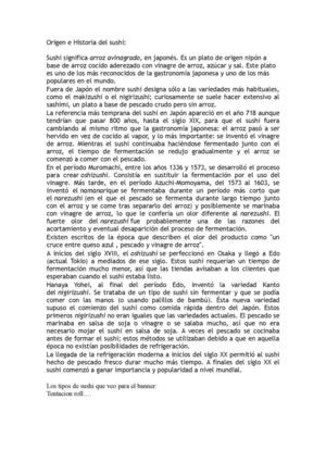 Origen E Historia Del Sushi