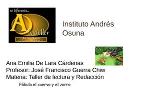 Fábula El Cuervo Y El Zorro