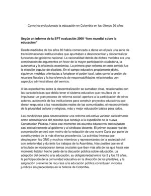 Como Ha Evolucionado La Educación En Colombia En Los úLtimos 20 Años